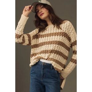 ANTHROPOLOGIE Pilcro Longline Stitch Cable Knit Sweater